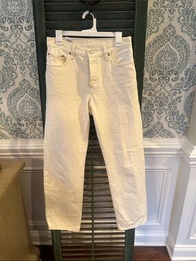 Levi button front Cream Straight-Leg Jeans